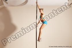 Underwear Gymnastic poses Woman White Moving poses Slim long blond Dynamic poses Academic